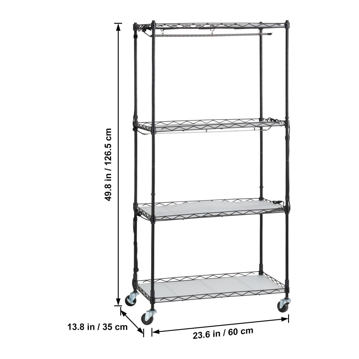 Plant Stand with Grow Light, 4-Tier Plant Shelf with 45W Full Spectrum Grow Light, 3 Mode Plant Light with Timer and Wheel for Seed Starting, Metal Grow Light Shelf for Indoor Plants
