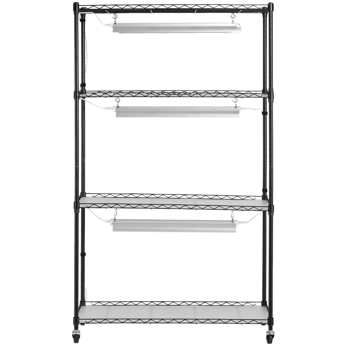 Plant Stand with Grow Light, 4 Tier Plant Shelf with 90W Grow Light for Indoor Plants, Grow Light Shelf Full Spectrum Lights Adjustable Metal Plant Stand for Seed Starting