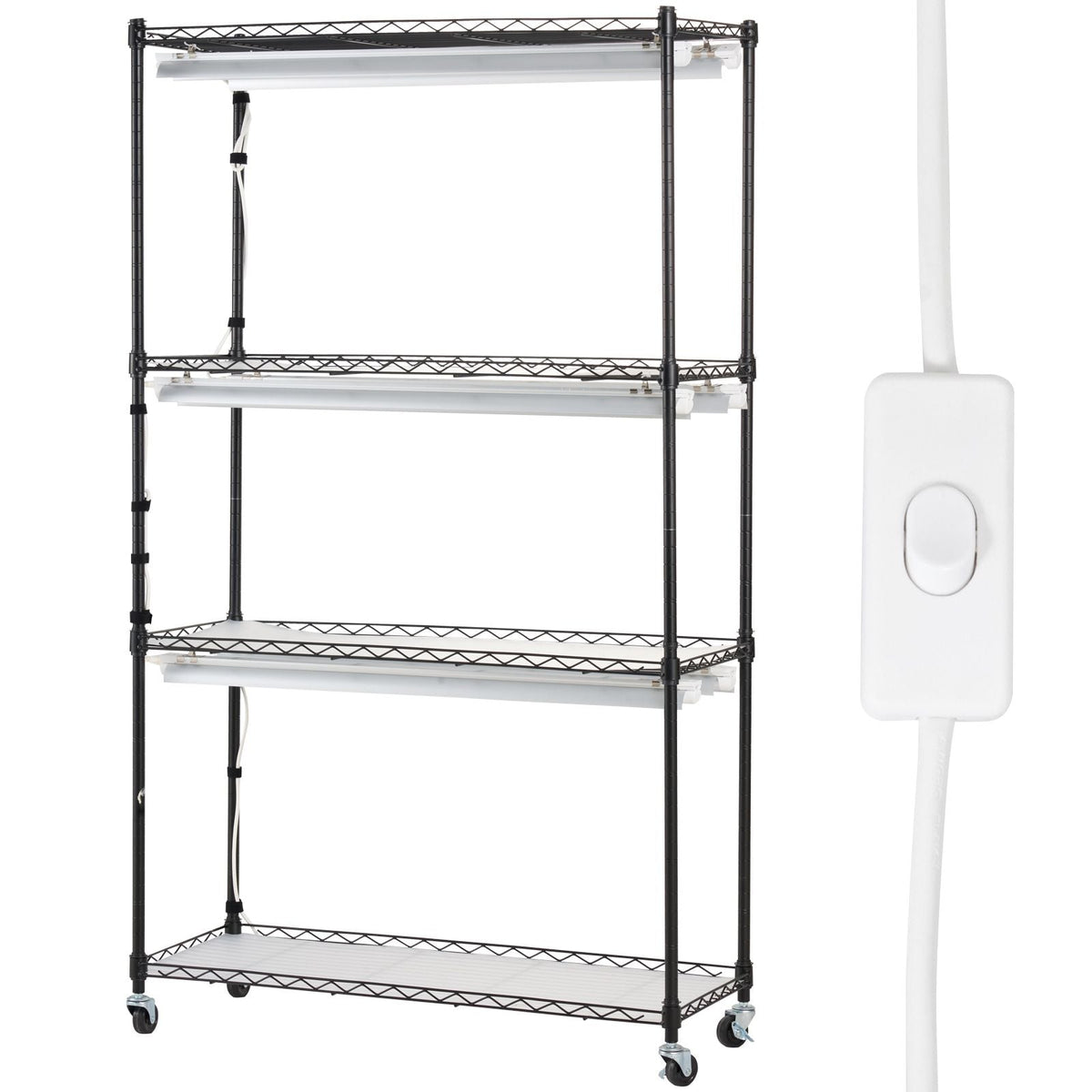 Plant Stand with Grow Light, 4 Tiers Plant Shelf with 3000K 180W LED Full Spectrum Light for Indoor Plants, Grow Light Shelf with Timer for Seed Starting 35.4" L x 13.8" W x 59.1" H