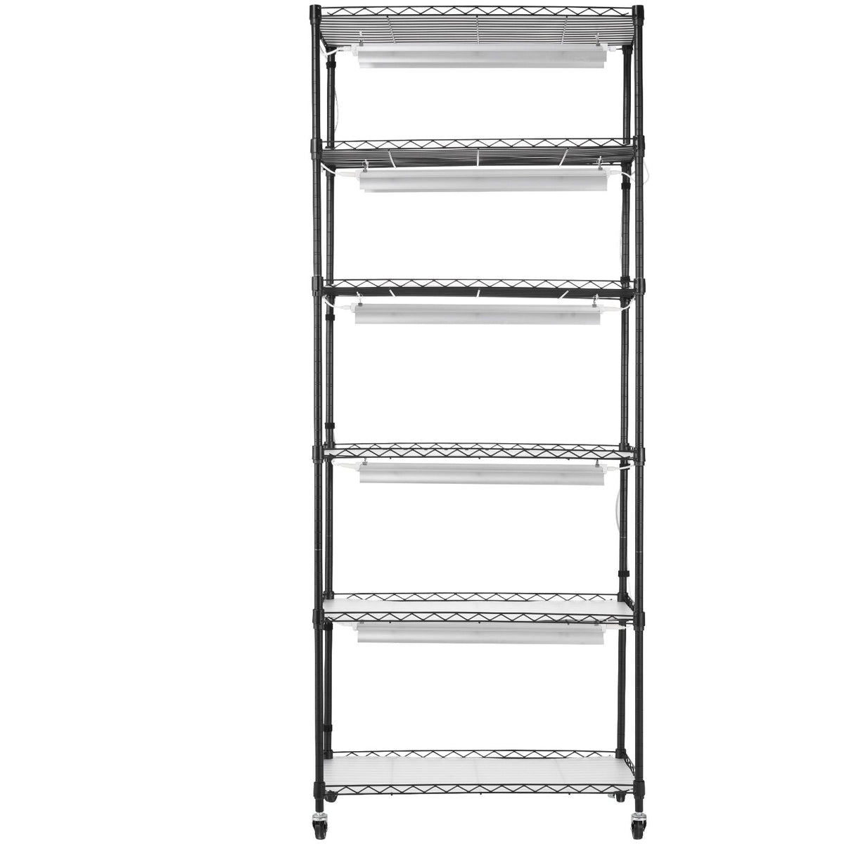 Plant Stand with Grow Light, 6-Tier Large Tall Plant Shelf with 150W Full Spectrum Grow Light, 3 Mode LED Plant Light with Timer and Wheel for Seed Starting 29.5" L x 13.8" W x 70.9" H