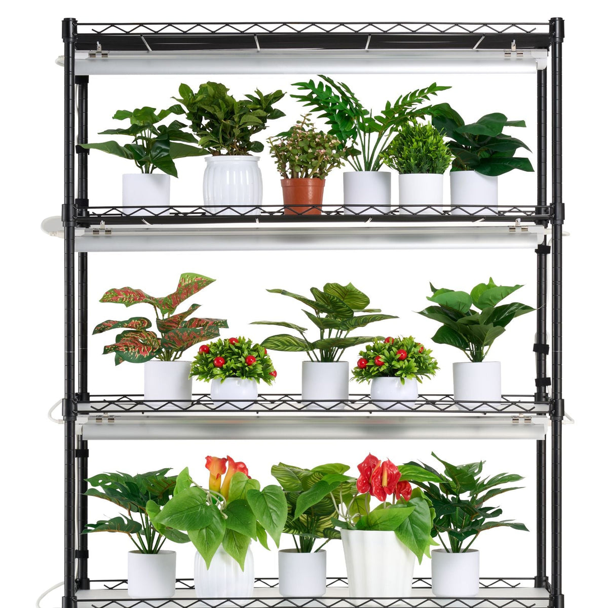 Plant Stand with Grow Light, 6-Tier Large Tall Plant Shelf with 150W Full Spectrum Grow Light, Indoor LED Plant Light with Timer and Wheel for Seed Starting 35.4" L x 13.8" W x 70.9" H