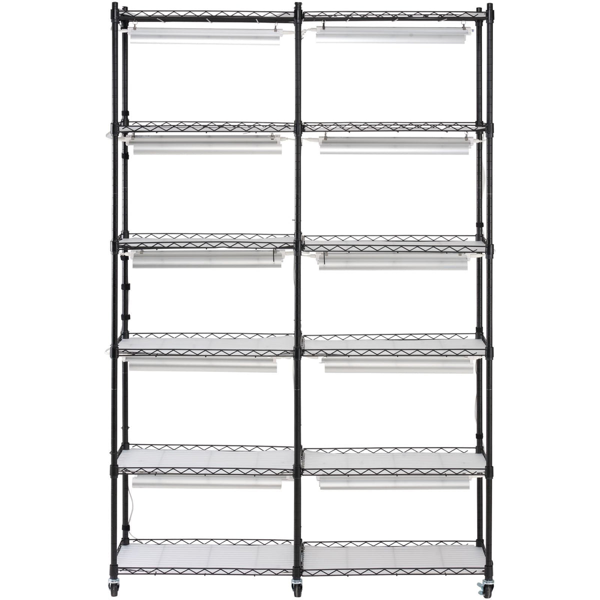 Plant Stand with Grow Light, 6-Tier Large Tall Plant Shelf with 3000K 200W Full Spectrum Grow Light, Indoor Grow Light Shelf with Timer and Wheel for Seed Starting 47.2" L x 13.8" W x 70.8" H
