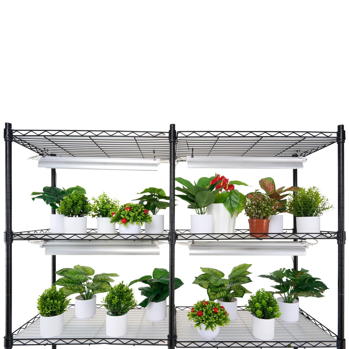 Plant Stand with Grow Light, 6-Tier Large Tall Plant Shelf with 3000K 200W Full Spectrum Grow Light, Indoor Grow Light Shelf with Timer and Wheel for Seed Starting 47.2" L x 13.8" W x 70.8" H