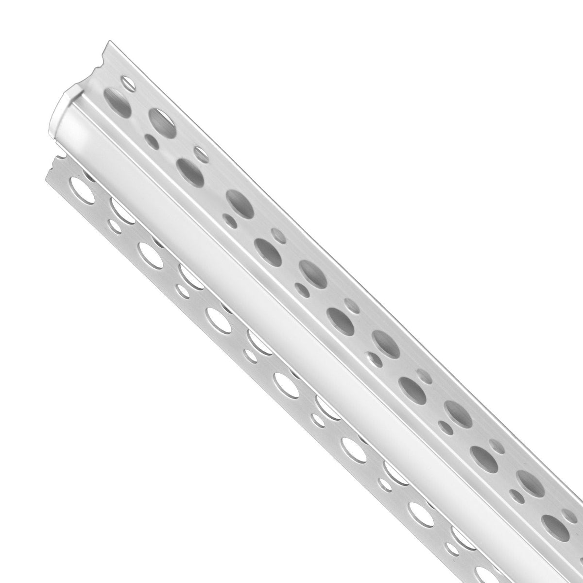 Plaster-in LED Aluminum Channel, 10-Pack 6.6 ft/2M, Trimless Recessed Drywall LED Strip Diffuser Channel, with Milky Cover, End Caps and Mounting Clips, Aluminum Profile, for Wall and Ceiling