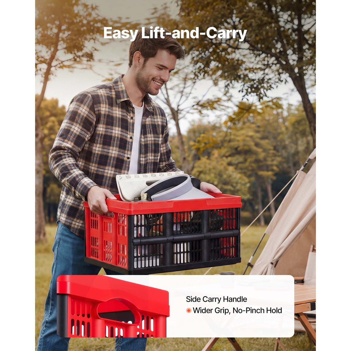 Plastic Collapsible Storage Bins, 32L 3 Packs, Stackable Folding Storage Crates with Handles, Holds 26 lbs Per Bin, Foldable Heavy Duty Containers, Space-Saving Baskets, for Home Organizing