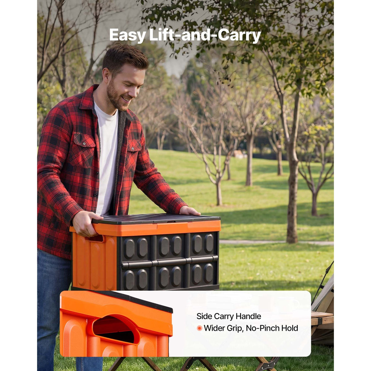 Plastic Collapsible Storage Bins with Lids, 45L 3Packs, Stackable Folding Storage Crates with Handles, Holds 44 lbs Per Bin, Heavy Duty Containers, Space-Saving Baskets, for Home Organizing