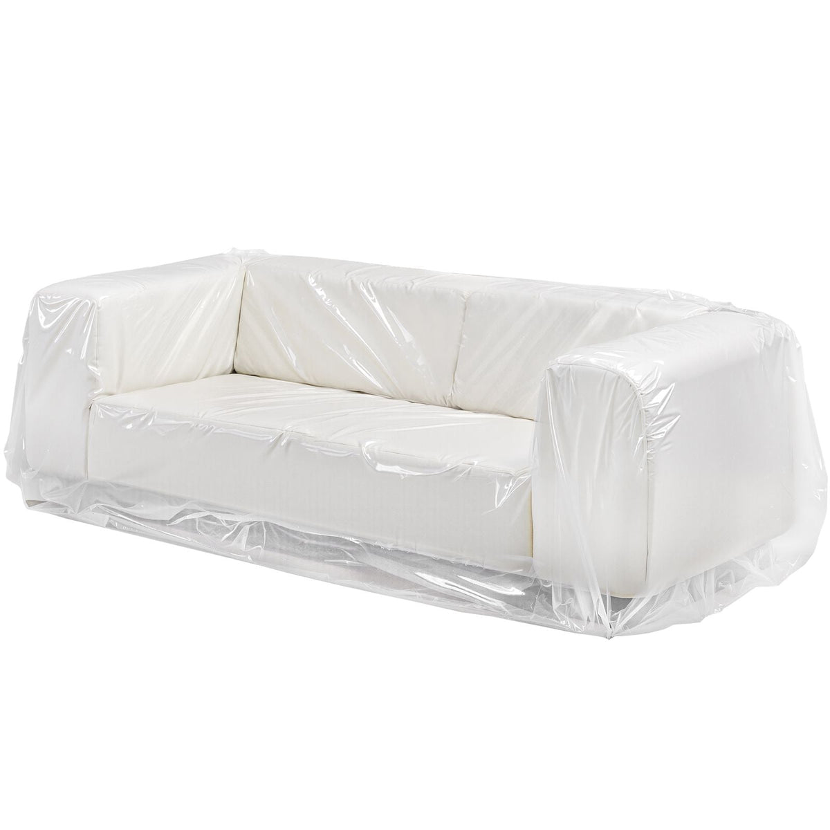 Plastic Couch Cover, 4 Mil Thickened Sofa Cover for Moving, Heavy-Duty Clear Couch Cover with Wide Opening Design, Wear-Resistant & Waterproof Plastic Shield Covers for Couch, 92 x 62 x 42 inch