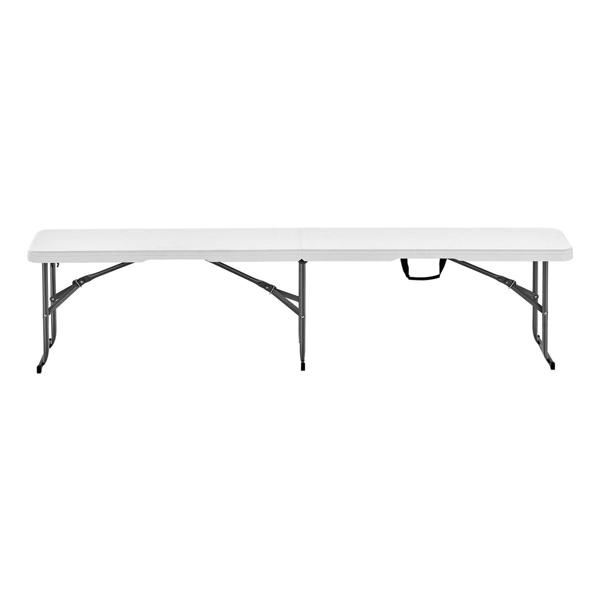 Plastic Folding Bench, 6 ft Portable Bench for Indoor/Outdoor Picnic Party Patio Camping Dining, Foldable Smooth HDPE Seat for Garden Soccer Multipurpose Entertaining Activities, 1 Pack, White