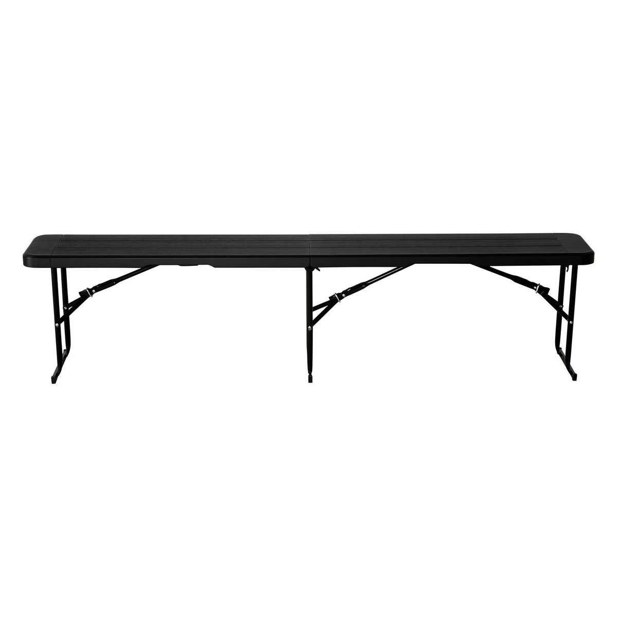 Plastic Folding Bench, 6 ft Portable Bench for Outdoor Picnic Party Camping Dining, Foldable Smooth HDPE Seat for Garden Soccer Multipurpose Entertaining Activities, 2 Pack, 2 Carry Bags, Black