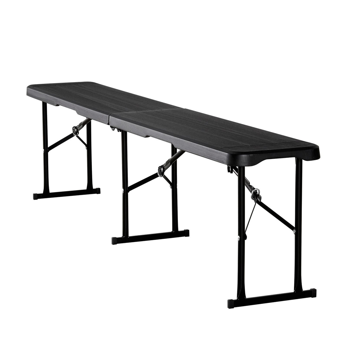 Plastic Folding Bench, 6 ft Portable Bench for Outdoor Picnic Party Camping Dining, Foldable Smooth HDPE Seat for Garden Soccer Multipurpose Entertaining Activities, 2 Pack, 2 Carry Bags, Black