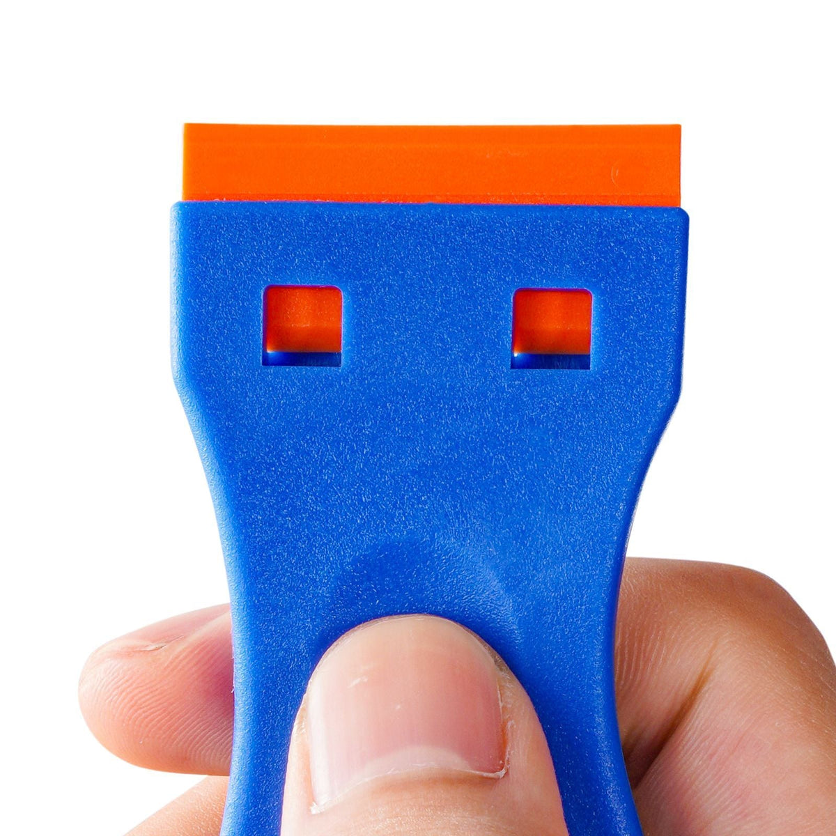 Plastic Razor Blade Scraper, 2PCS Scraper Tool, 120PCS Plastic Blades, Cleaning Scraper Remover for Stickers, Decals, Adhesive, Labels, Paint from Glass, Car, Window, Caulk, No Scratches, Blue