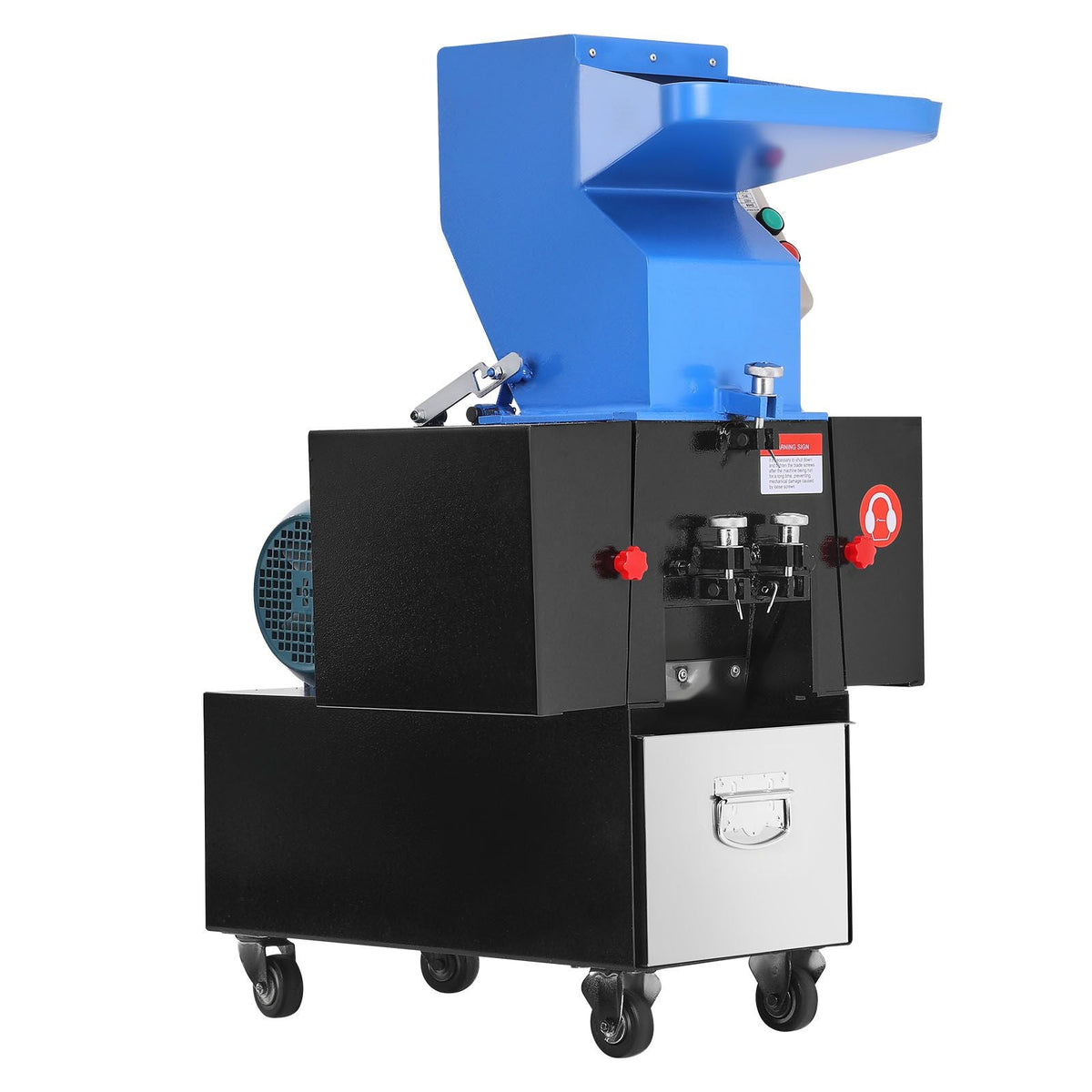 Plastic Shredder Crusher, 3HP/2.2KW Plastic Bottle Grinder Granulator, 100-150kg/h Capacity Pulverizer Recycling Machine with Wheels, SDK-11 Blade & 6mm Mesh for PVC ABS PTFE (220V 60Hz 3-Phase)