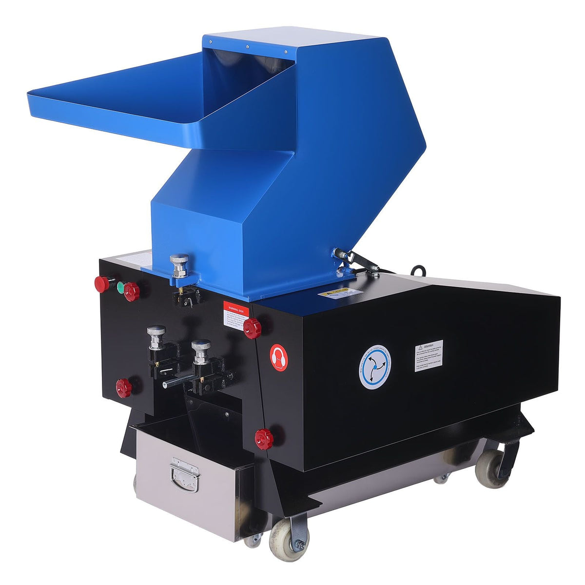 Plastic Shredder Crusher, 5.5HP/4.0KW Plastic Bottle Grinder Granulator, 150-200kg/h Capacity Pulverizer Recycling Machine with Wheels, SDK-11 Blade & 8mm Mesh for PVC PTFE (220V 60Hz 3-Phase)