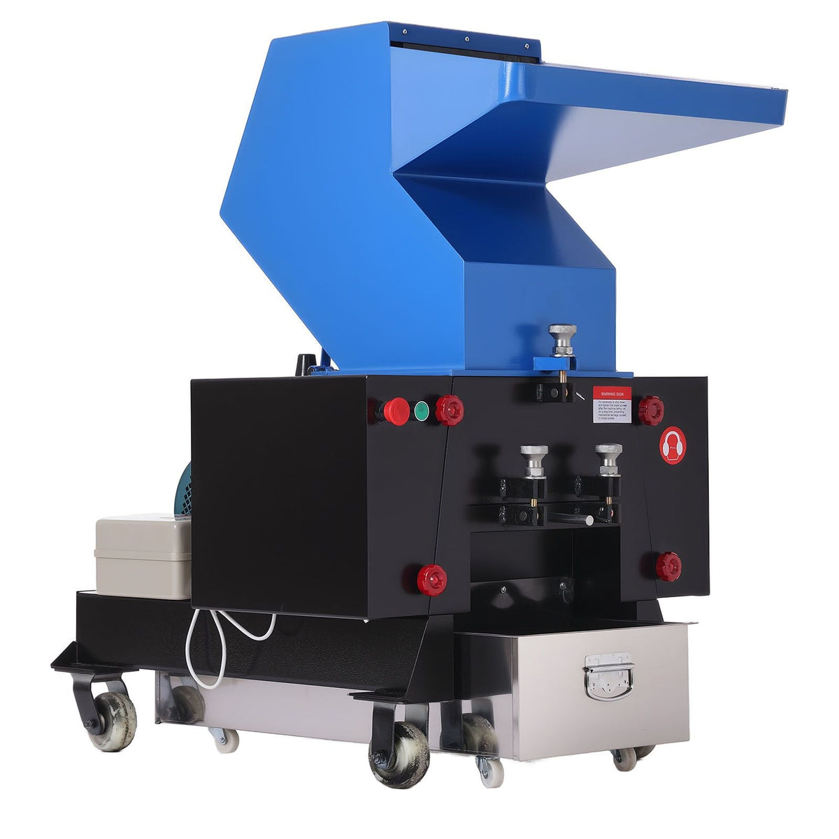 Plastic Shredder Crusher, 7.5HP/5.5KW Plastic Bottle Grinder Granulator, 200-300kg/h Capacity Pulverizer Recycling Machine with Wheels, SDK-11 Blade & 8mm Mesh for PVC PTFE (220V 60Hz 3-Phase)