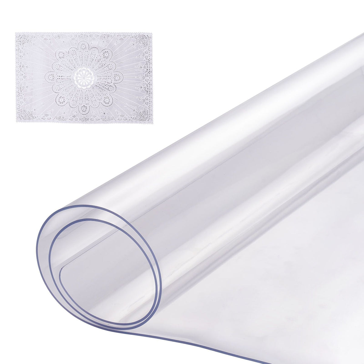 Plastic Table Cover, 14 x 24 Inch 1.5 mm Thick Clear Table Protector, Rectangle PVC Desk Mat, Waterproof & Easy Cleaning Desk Pad Tablecloth, for Office Dresser Dining Room Table Night Stand