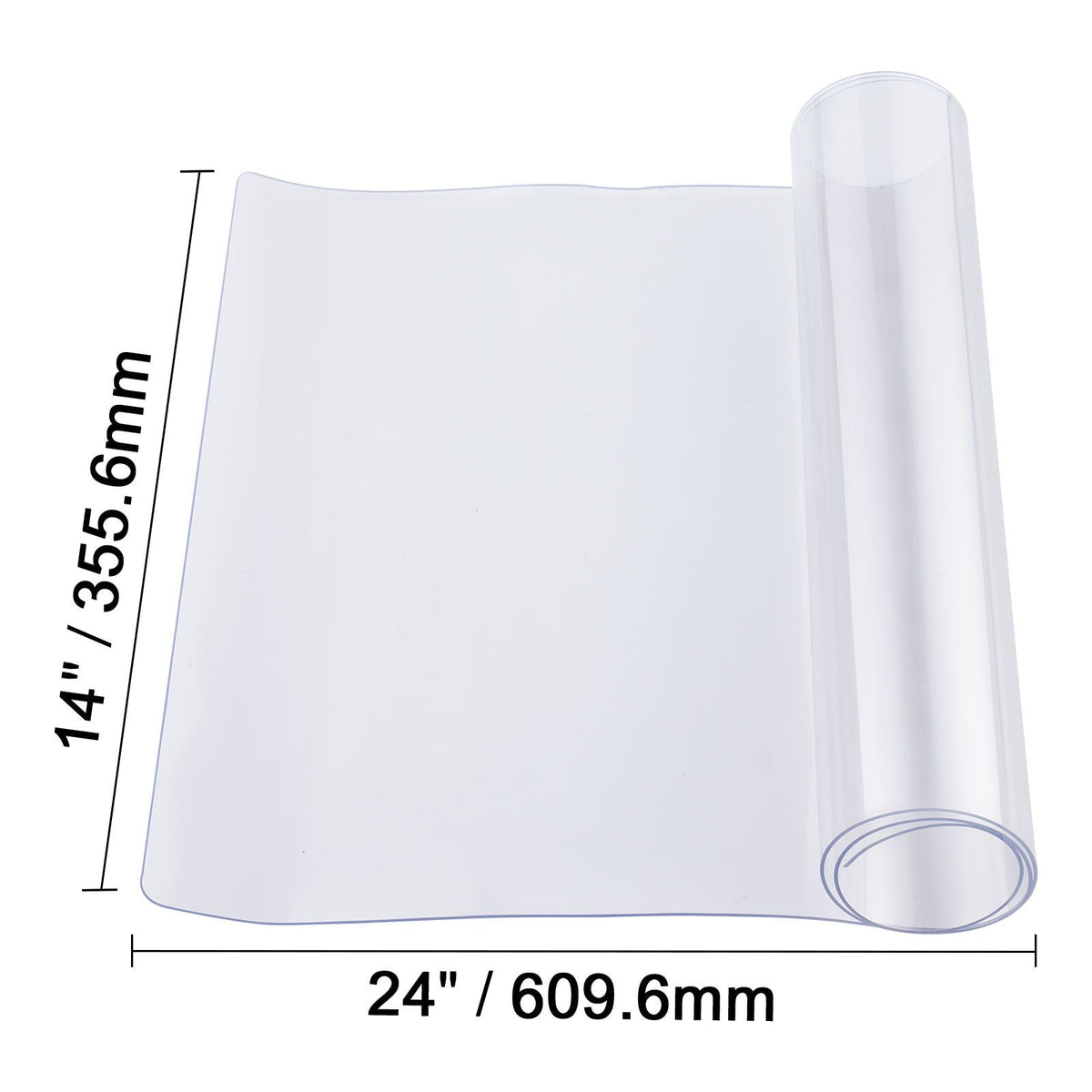 Plastic Table Cover, 14 x 24 Inch 1.5 mm Thick Clear Table Protector, Rectangle PVC Desk Mat, Waterproof & Easy Cleaning Desk Pad Tablecloth, for Office Dresser Dining Room Table Night Stand