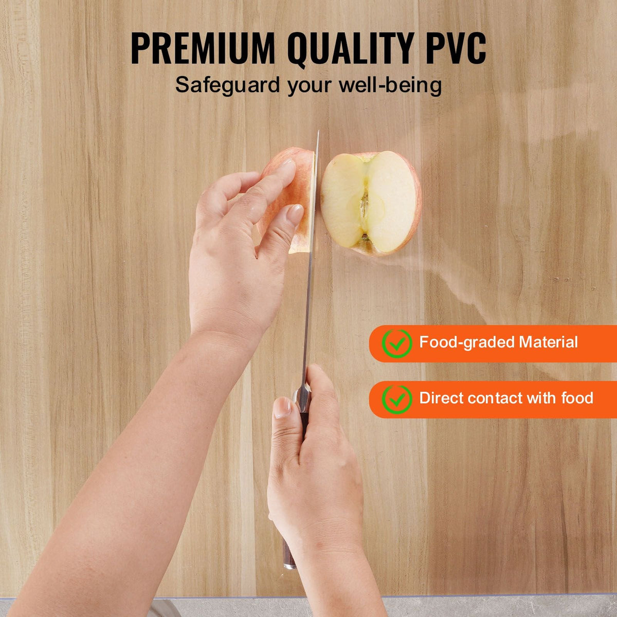 Plastic Table Cover, 24 x 48 Inch 2.0 mm Thick Clear Table Protector, Rectangle PVC Desk Mat, Waterproof & Easy Cleaning Desk Pad Tablecloth, for Office Dresser Dining Room Table Night Stand