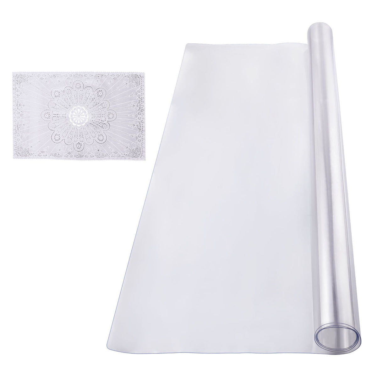 Plastic Table Cover, 36 x 54 Inch 1.5 mm Thick Clear Table Protector, Rectangle PVC Desk Mat, Waterproof & Easy Cleaning Desk Pad Tablecloth, for Office Dresser Dining Room Table Night Stand