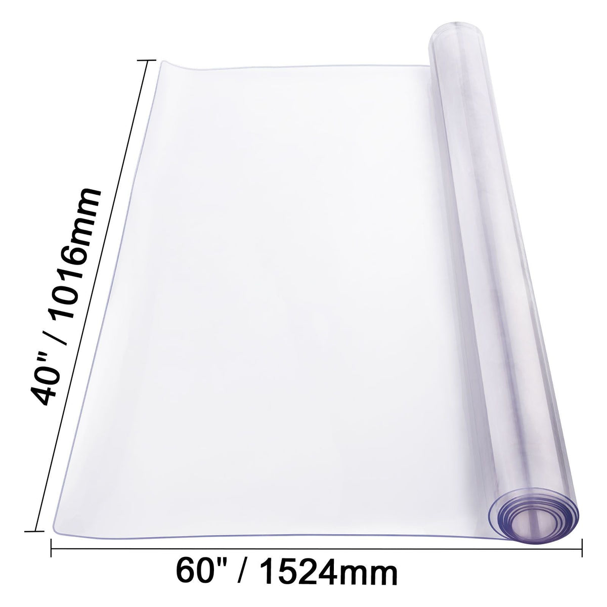 Plastic Table Cover, 40 x 60 Inch 2.0 mm Thick Clear Table Protector, Rectangle PVC Desk Mat, Waterproof & Easy Cleaning Desk Pad Tablecloth, for Office Dresser Dining Room Table Night Stand