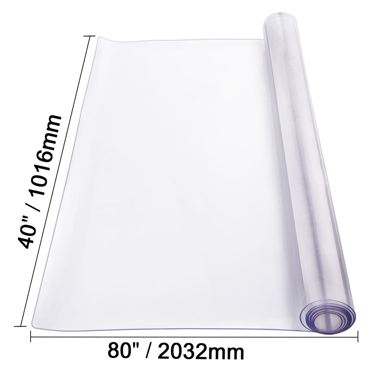 Plastic Table Cover, 40 x 80 Inch 2.0 mm Thick Clear Table Protector, Rectangle PVC Desk Mat, Waterproof & Easy Cleaning Desk Pad Tablecloth, for Office Dresser Dining Room Table Night Stand