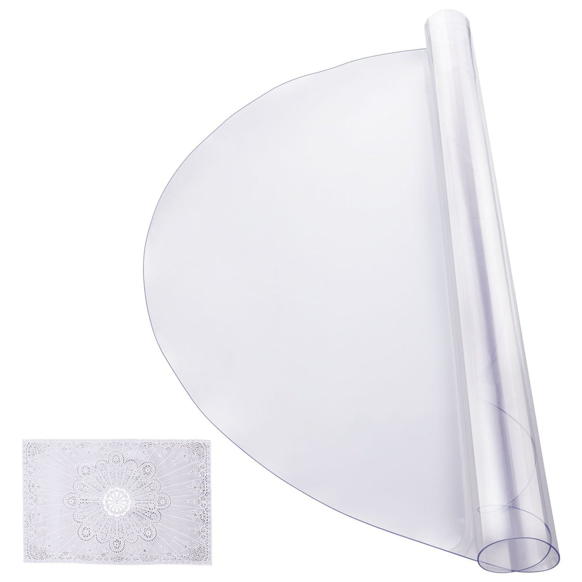 Plastic Table Cover, 42 x 42 Inch 2.0 mm Thick Clear Table Protector, Round PVC Desk Mat, Waterproof & Easy Cleaning Desk Pad Tablecloth, for Office Dresser Dining Room Table Night Stand