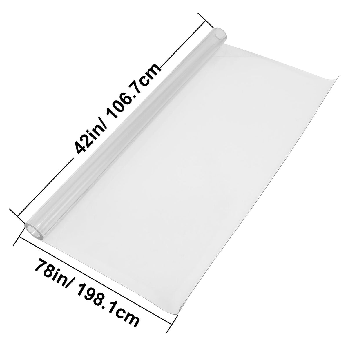 Plastic Table Cover 42 x 78 Inch, 1.5 mm Thick Clear Table Protector, Rectangle Clear Desk Mat, Waterproof & Easy Cleaning for Office Dresser Night Stand