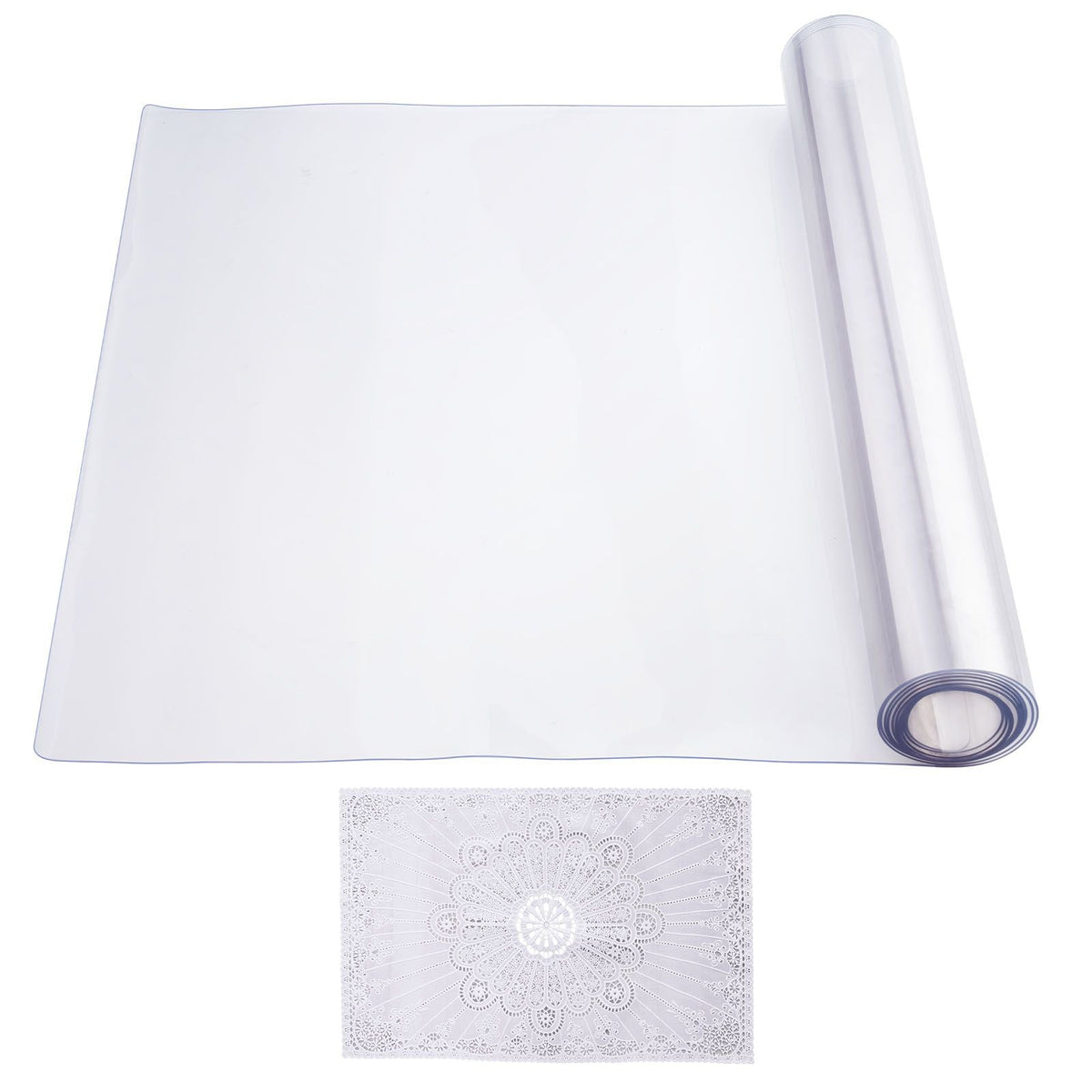 Plastic Table Cover, 42 x 96 Inch 1.5 mm Thick Clear Table Protector, Rectangle PVC Desk Mat, Waterproof & Easy Cleaning Desk Pad Tablecloth, for Office Dresser Dining Room Table Night Stand