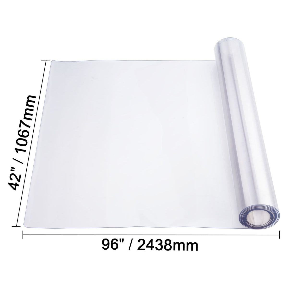 Plastic Table Cover, 42 x 96 Inch 1.5 mm Thick Clear Table Protector, Rectangle PVC Desk Mat, Waterproof & Easy Cleaning Desk Pad Tablecloth, for Office Dresser Dining Room Table Night Stand