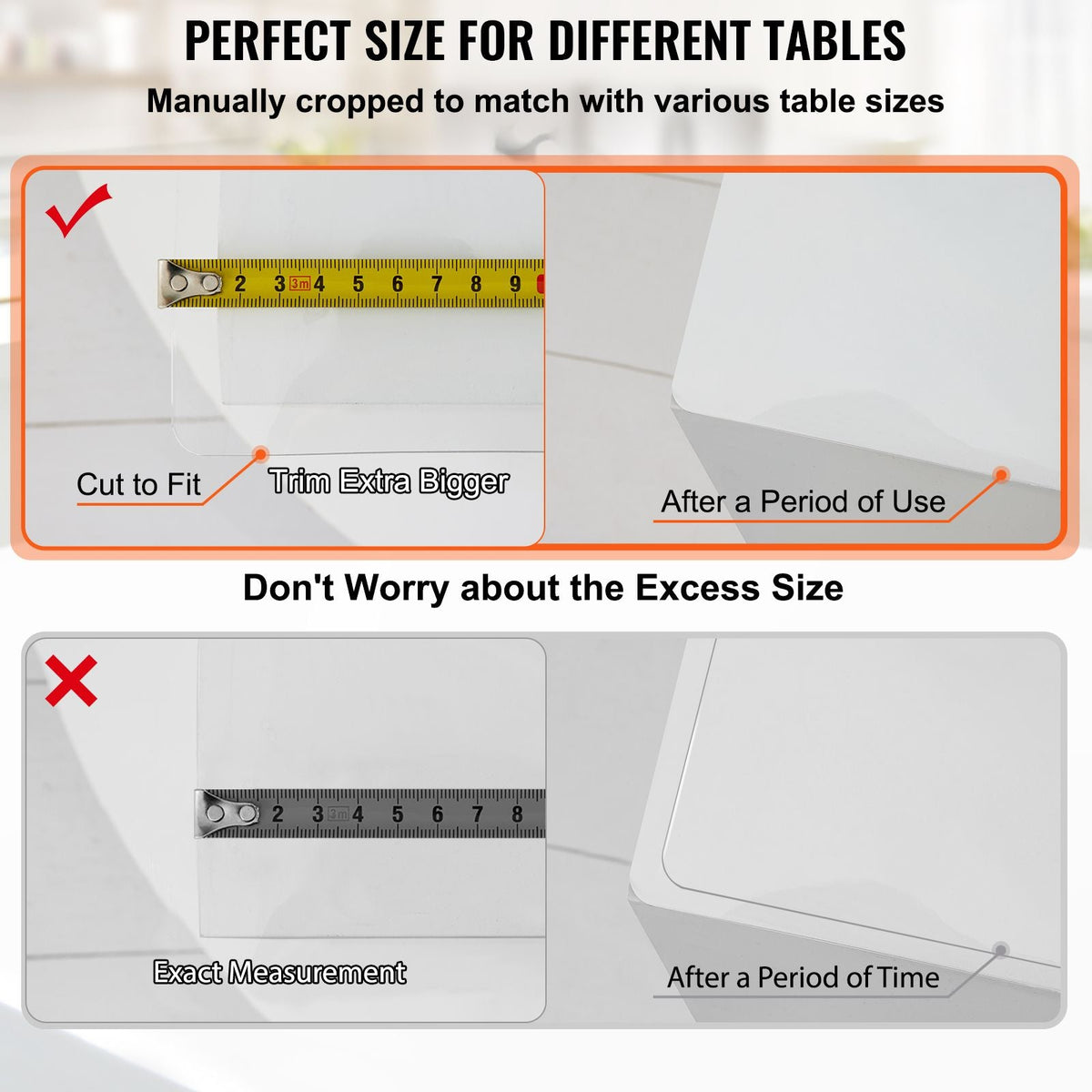 Plastic Table Cover, 42"x80"x0.08", Transparent PVC Table Protector, Rectangle Clear Desk Mat, Water Oil Proof Table Cover for Dining Table Coffer Table Kitchen Worktable Dresser Cabinet, etc.