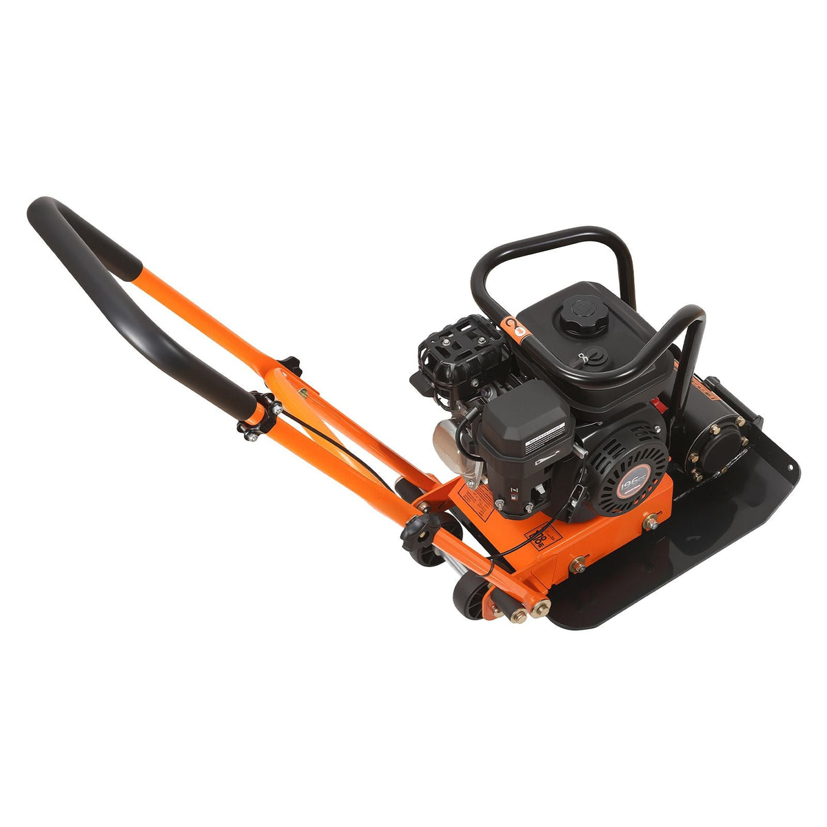 Plate Compactor, 6.5 HP 196CC Gas Engine, 5600 VPM Vibrating Ground Rammer, 2360 lbs Compaction Force, 20.1 x 15 in Plate, Walk Behind Compactor for Paver Landscaping, Asphalt, Foundation, Soil