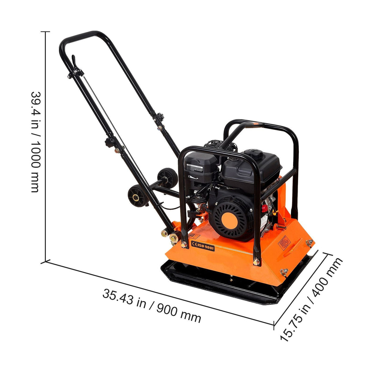 Plate Compactor, 6.5 HP 196CC Gas Engine, 5700 VPM Vibrating Ground Rammer, 4047 lbs Compaction Force, 21 x 16 in Plate, Walk Behind Compactor for Paver Landscaping, Asphalt, Foundation, Soil