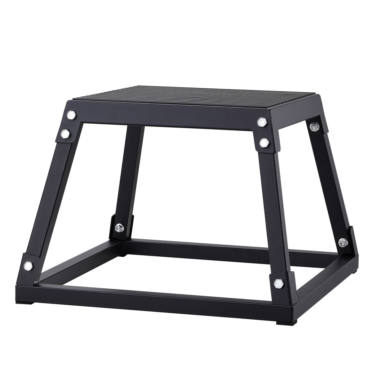 Plyometric Jump Box, 12 Inch Plyo Box, Steel Plyometric Platform and Jumping Agility Box, Anti-Slip Fitness Exercise Step Up Box for Home Gym Training, Conditioning Strength Training, Black