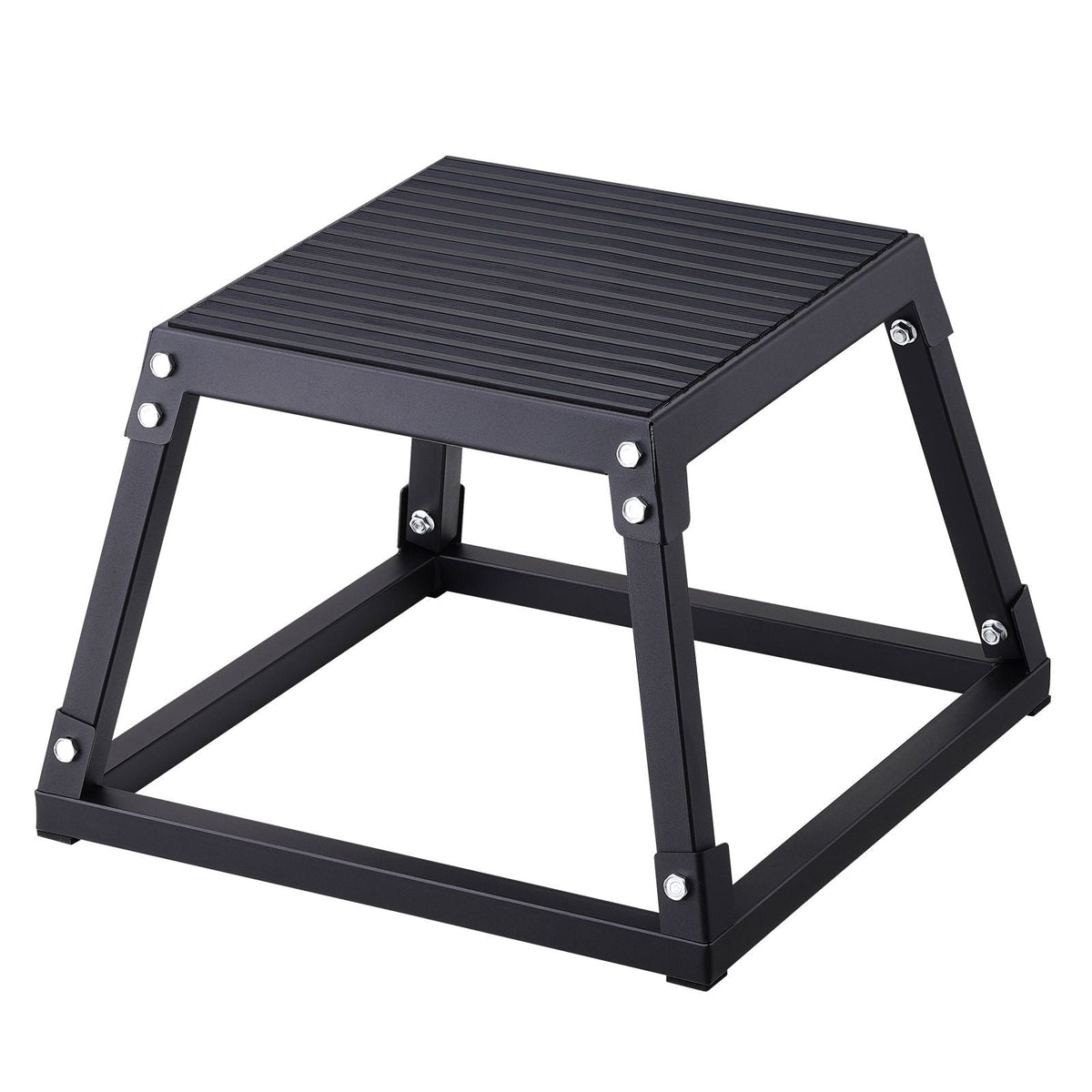 Plyometric Jump Box, 12 Inch Plyo Box, Steel Plyometric Platform and Jumping Agility Box, Anti-Slip Fitness Exercise Step Up Box for Home Gym Training, Conditioning Strength Training, Black