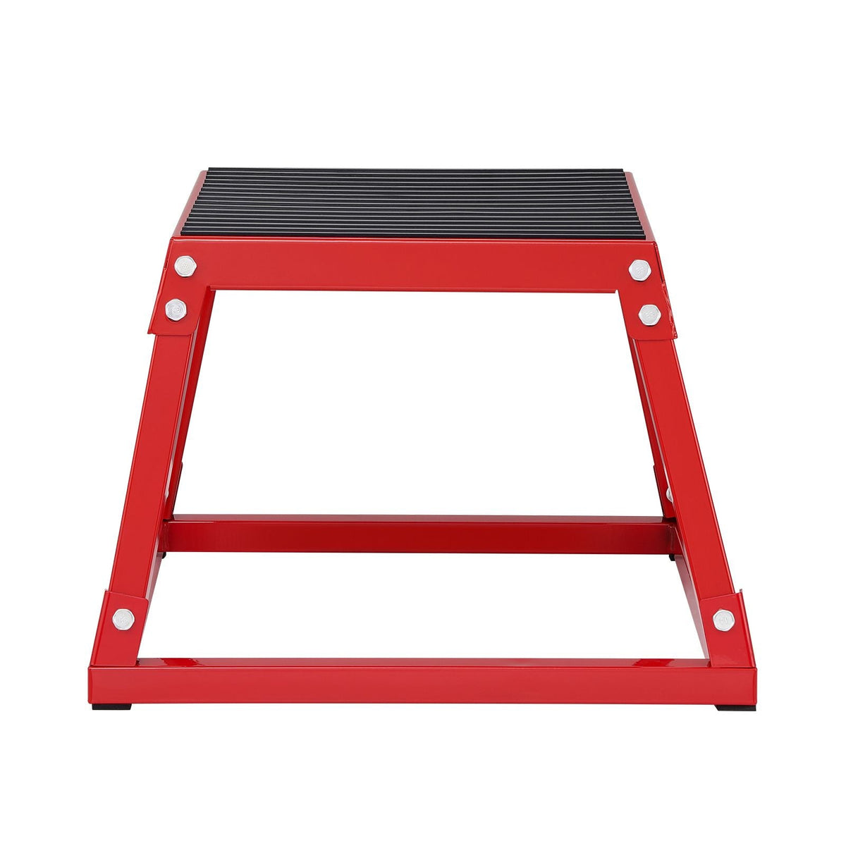 Plyometric Jump Box, 12 Inch Plyo Box, Steel Plyometric Platform and Jumping Agility Box, Anti-Slip Fitness Exercise Step Up Box for Home Gym Training, Conditioning Strength Training, Red
