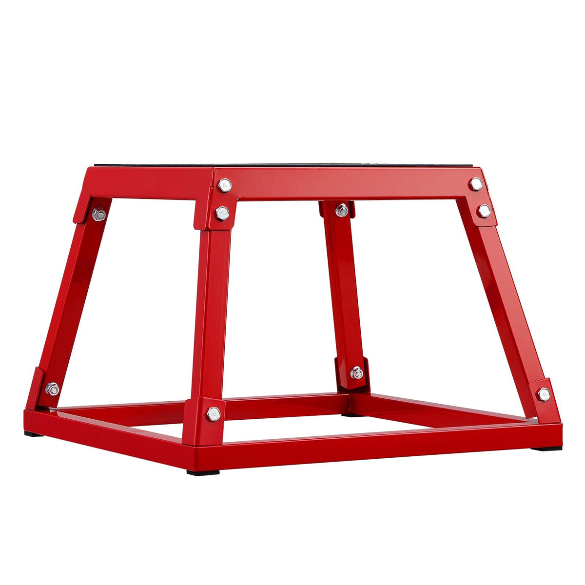 Plyometric Jump Box, 12 Inch Plyo Box, Steel Plyometric Platform and Jumping Agility Box, Anti-Slip Fitness Exercise Step Up Box for Home Gym Training, Conditioning Strength Training, Red