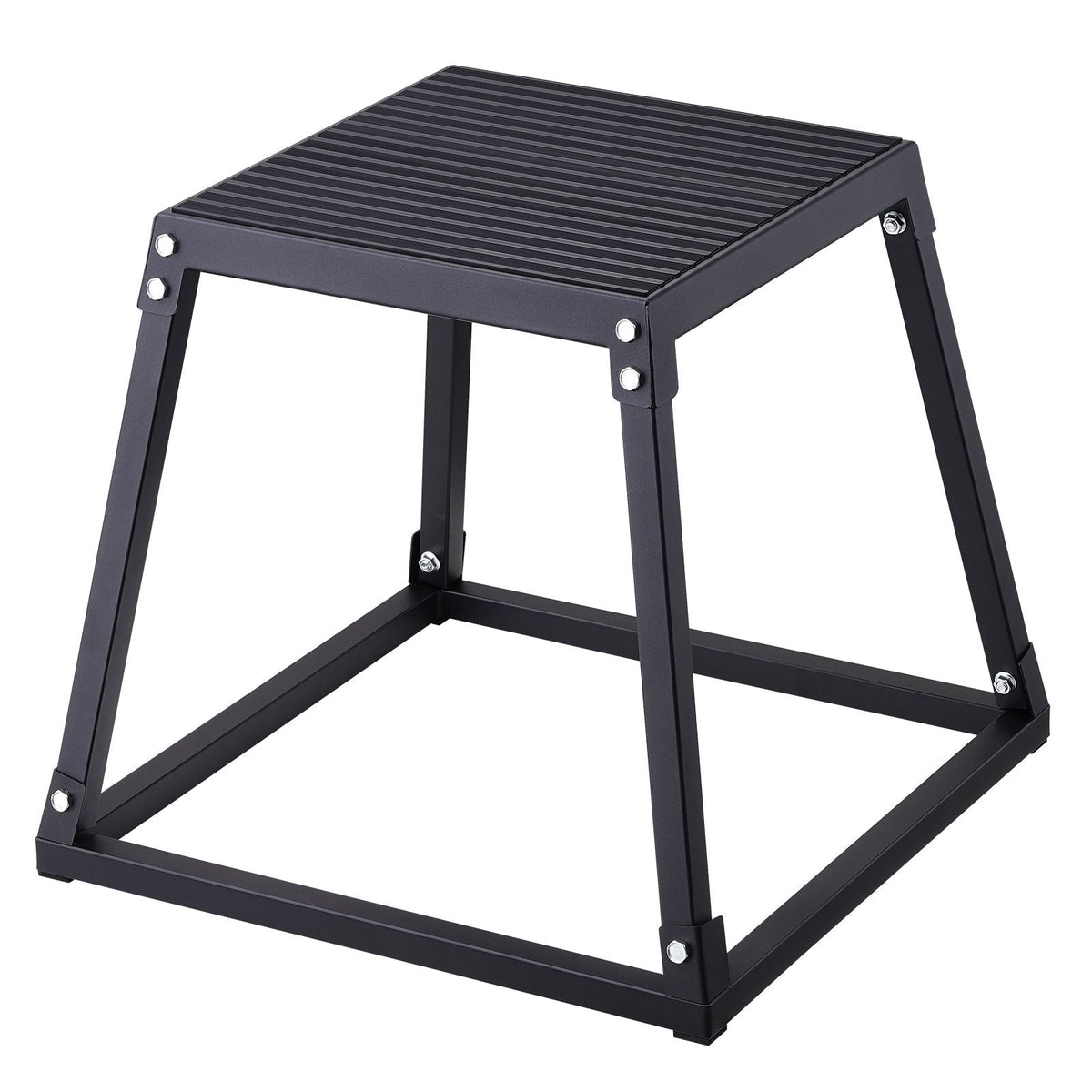 Plyometric Jump Box, 18 Inch Plyo Box, Steel Plyometric Platform and Jumping Agility Box, Anti-Slip Fitness Exercise Step Up Box for Home Gym Training, Conditioning Strength Training, Black
