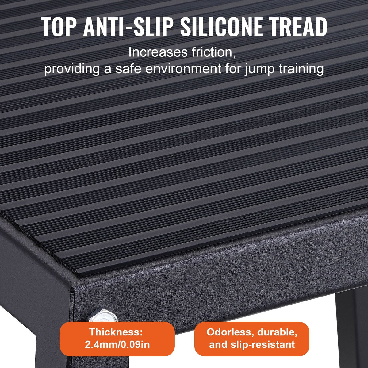 Plyometric Jump Box, 18 Inch Plyo Box, Steel Plyometric Platform and Jumping Agility Box, Anti-Slip Fitness Exercise Step Up Box for Home Gym Training, Conditioning Strength Training, Black