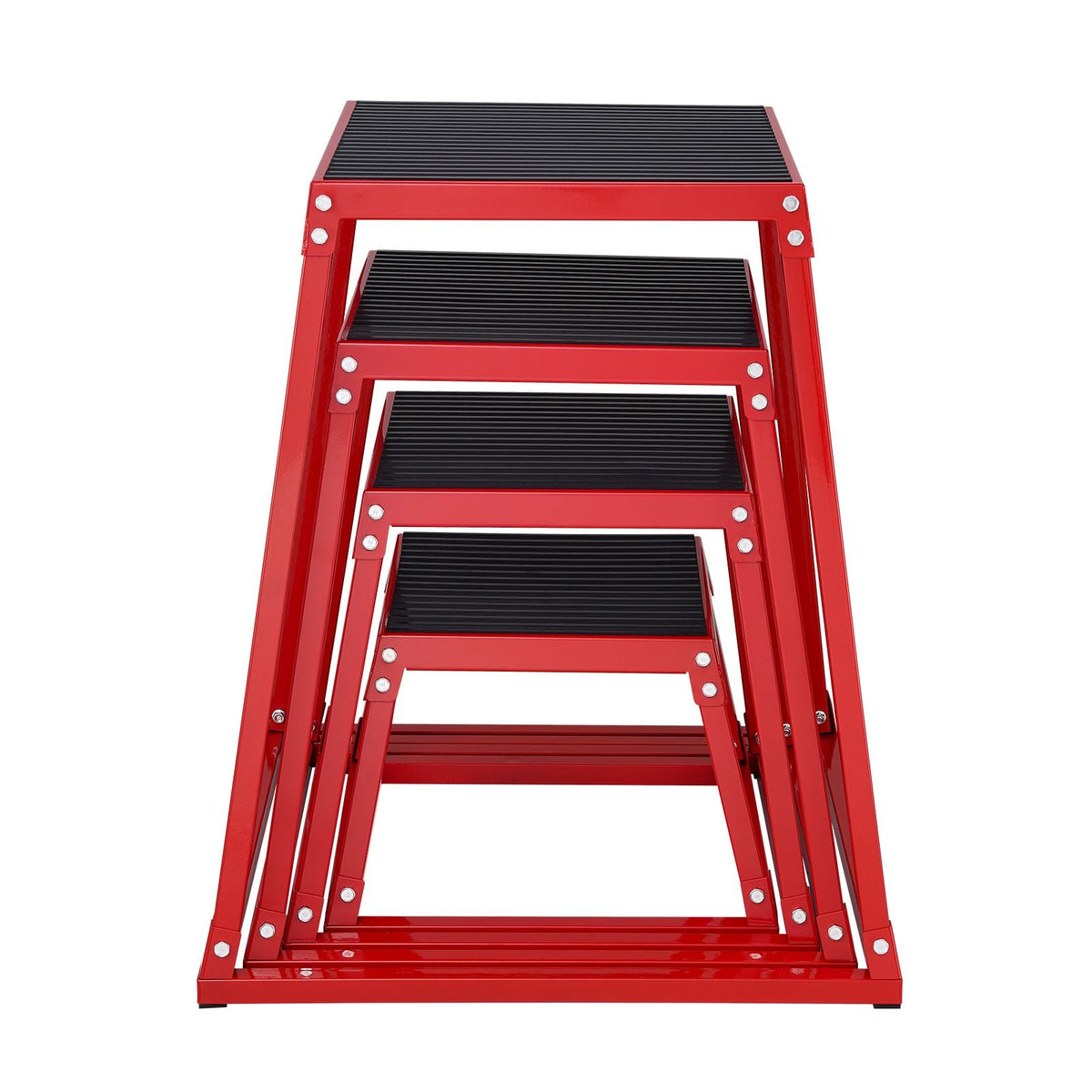 Plyometric Jump Boxes, 12/18/24/30 Inch Plyo Box, Platform and Jumping Agility Box, Anti-Slip Fitness Exercise Step Up Box Set for Home Gym Training, Conditioning Strength Training, Red
