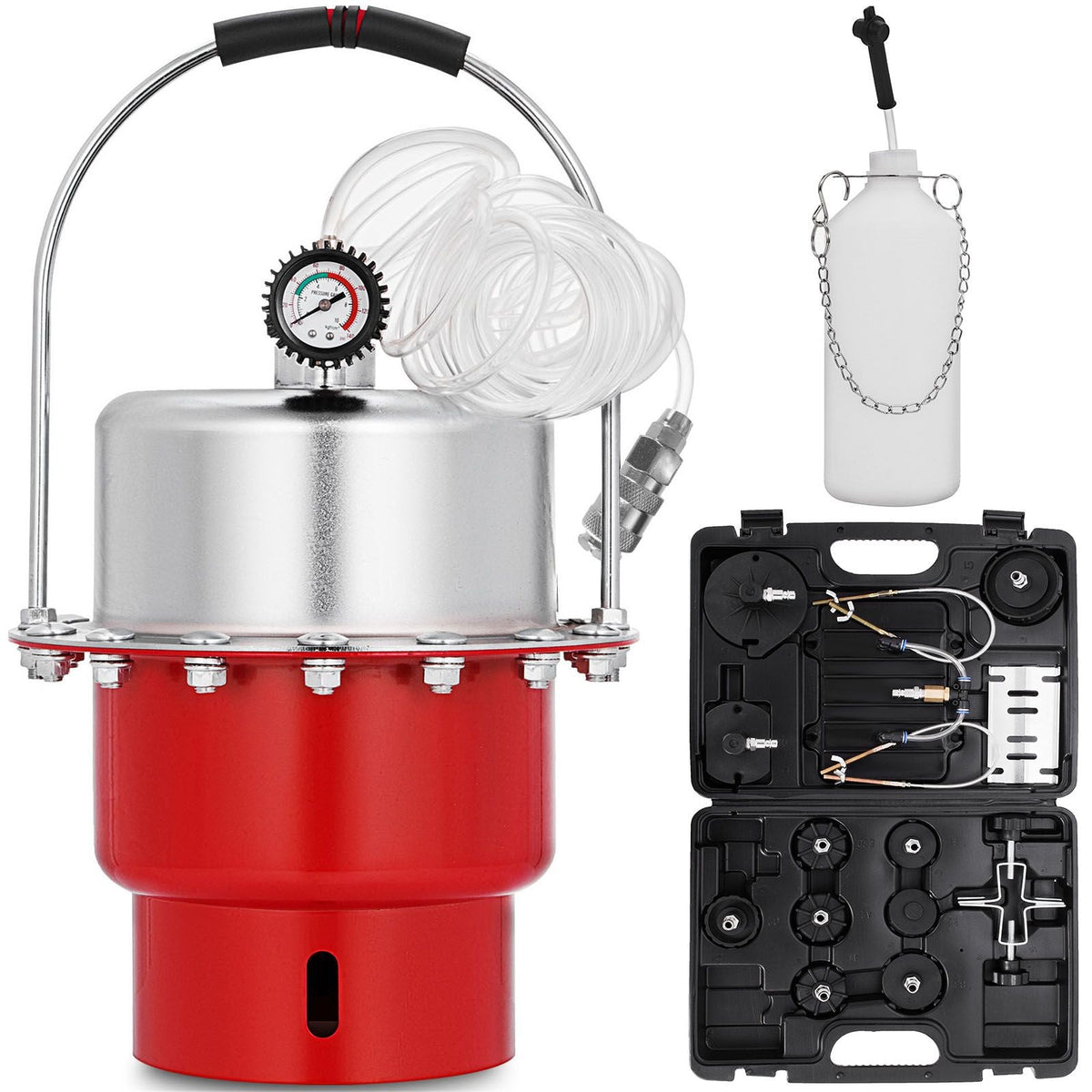 Pneumatic Air Pressure Bleeder Tool Kit Brake Bleeding Garage Workshop Mechanics