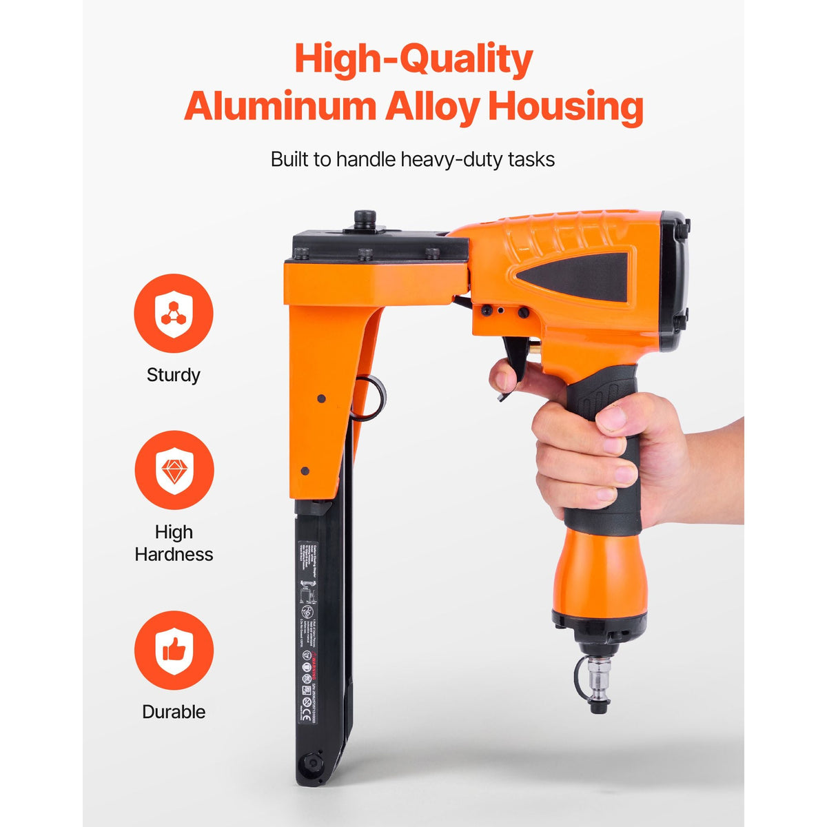Pneumatic Carton Closing Stapler, 13 Gauge Pneumatic Cardboard Staple Gun for 1-3/8 inch Crown 5/8" & 3/4" Length, Depth-Adjustable 70-120 PSI Air Staple Gun for Boxes Carton Closing, Packaging