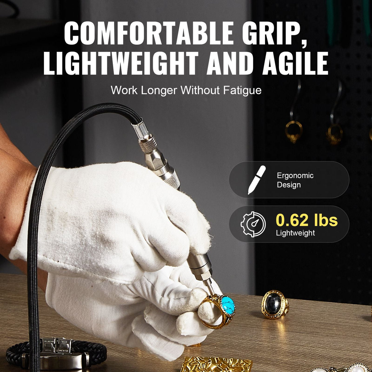 Pneumatic Engraving Pen, 11400 BPM, Speed Adjustable 1/8" Pencil Grinder, Portable Pneumatic Scribe Pen with Air Hose, Air Micro Grinder Scribe Pen for Precision Carving on Stone Glass Wood
