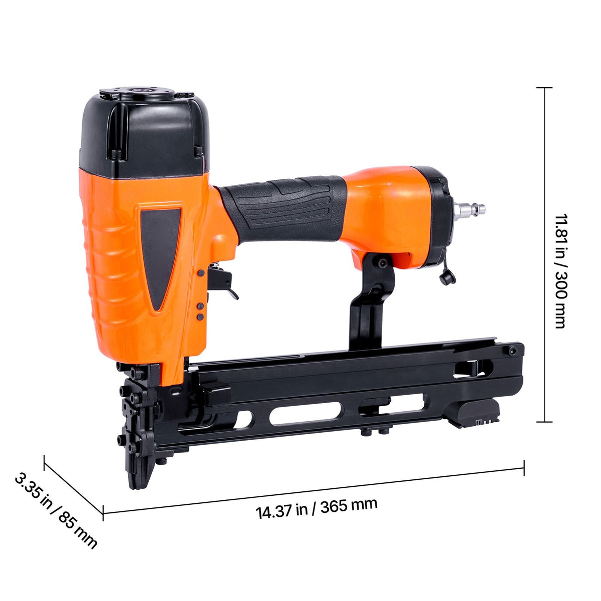 Pneumatic Staple Gun, 16 Gauge 7/16-inch Medium Crown Pneumatic Stapler 1" to 2" Length, 70-120PSI Heavy Duty Air-Powered Staple Gun for Roof Decking, Wall Sheathing, Fencing and Subflooring