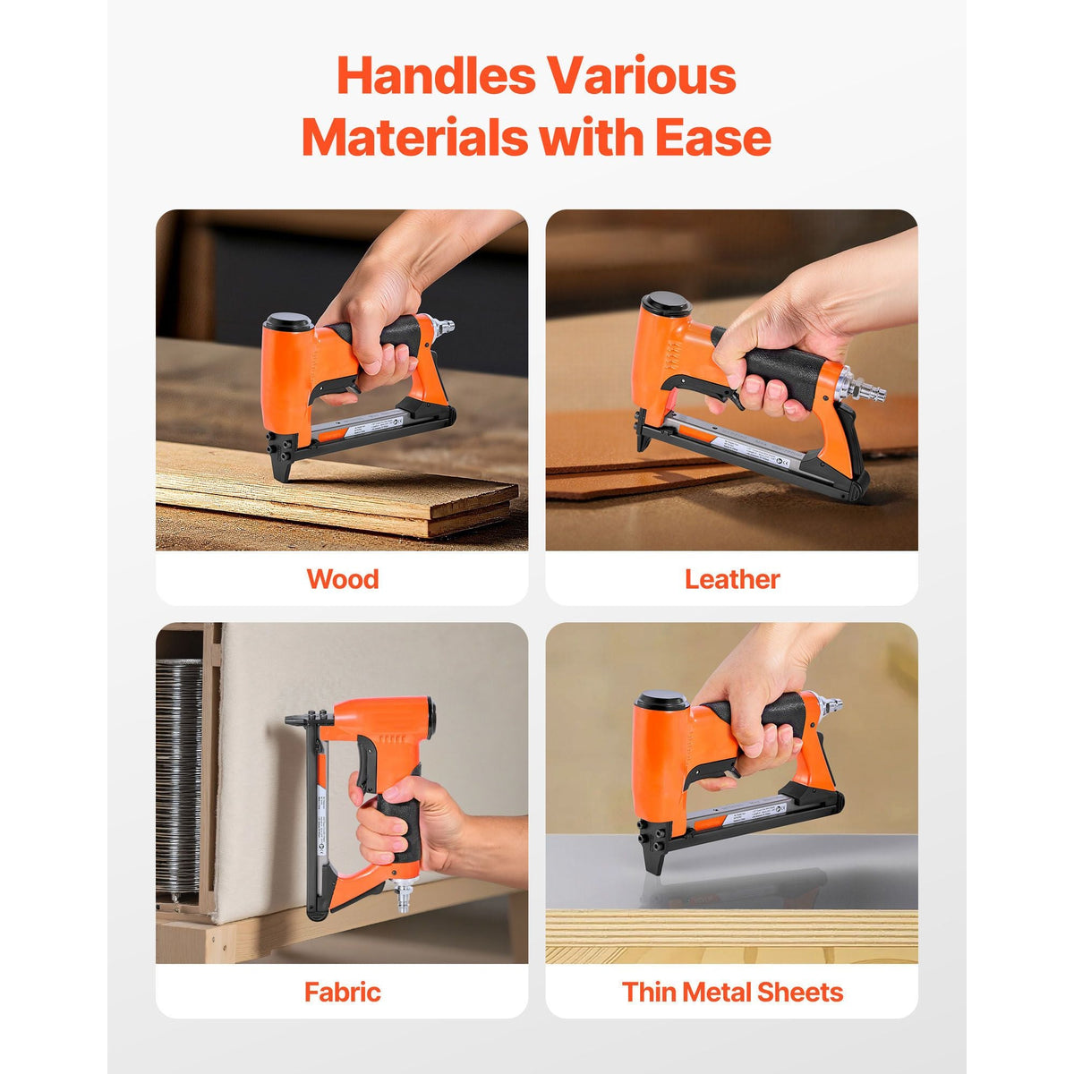 Pneumatic Staple Gun, 20 Gauge Air Upholstery Stapler for 50 Series Fine Wire Staples 1/2" Crown 1/4"-5/8" Length, Max 110PCS Loading Air Staple Gun for Upholstering, Woodworking, DIY Projects