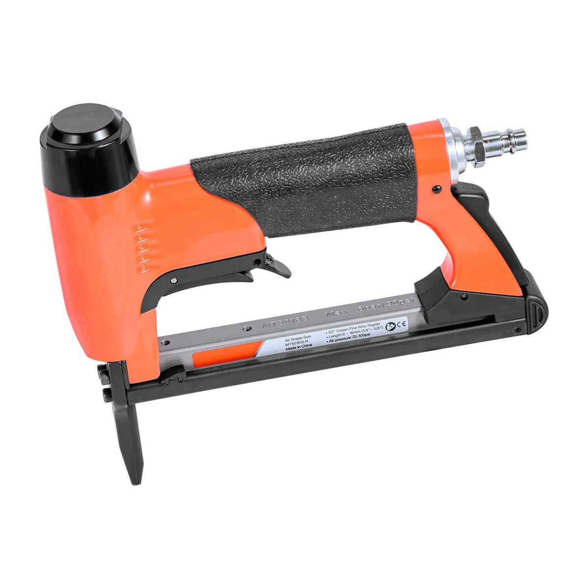 Pneumatic Staple Gun, 20 Gauge Long-Nose Upholstery Stapler for 50 Series Fine Wire Staples 1/2-inch Crown 1/4"-5/8" Length, Max 110PCS Loading Air Staple Gun for Upholstering, Woodworking, DIY