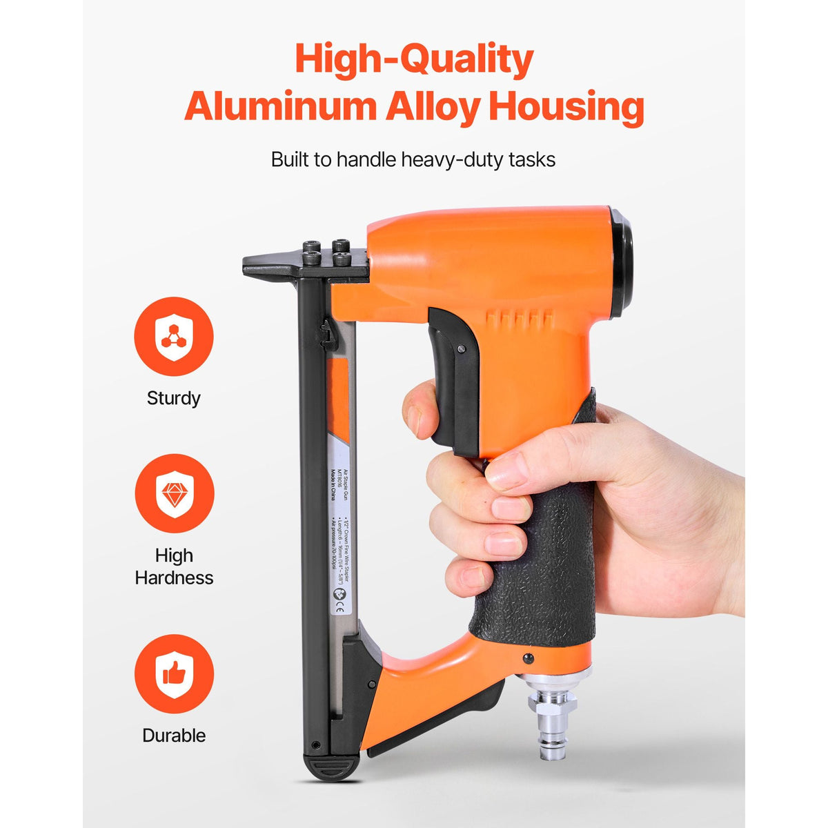 Pneumatic Staple Gun, 21 Gauge Air Upholstery Stapler for 80 Series Fine Wire Staples 1/2" Crown 1/4"-5/8" Length, Max 150PCS Loading Air Staple Gun for Upholstering, Woodworking, DIY Projects
