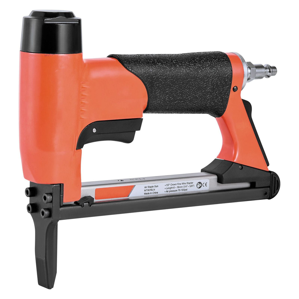Pneumatic Staple Gun, 21 Gauge Long-Nose Upholstery Stapler for 80 Series Fine Wire Staples 1/2-inch Crown 1/4"-5/8" Length, Max 150PCS Loading Air Staple Gun for Upholstering, Woodworking, DIY