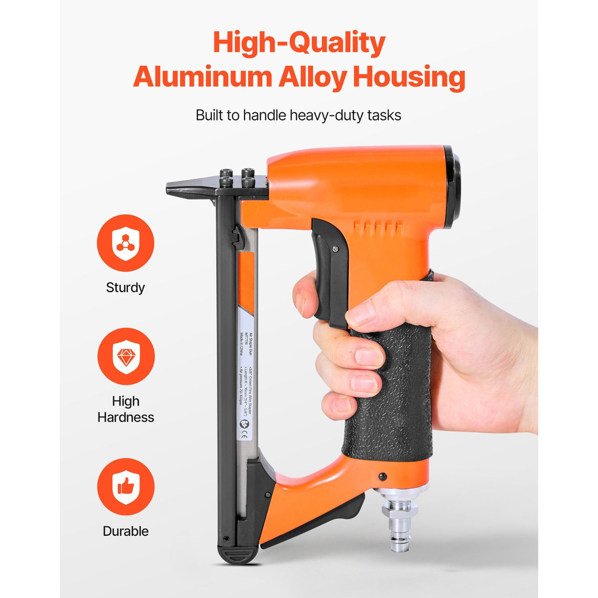 Pneumatic Staple Gun, 22 Gauge Air Upholstery Stapler for 71 Series Fine Wire Staples 3/8" Crown 1/4"-5/8" Length, Max 180PCS Loading Air Staple Gun for Upholstering, Woodworking, DIY Projects