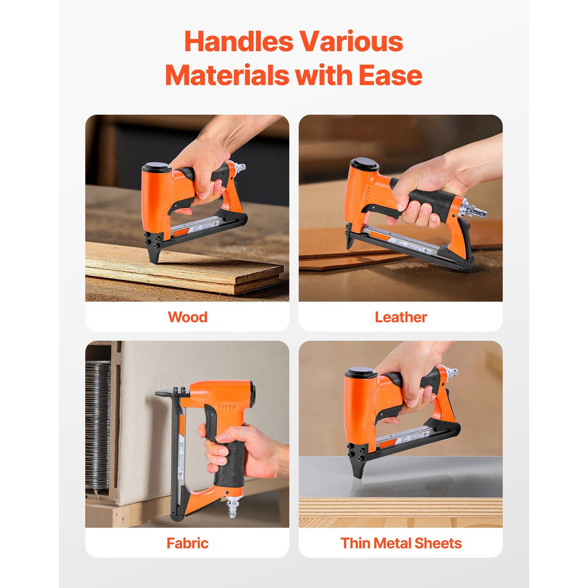 Pneumatic Staple Gun, 22 Gauge Air Upholstery Stapler for 71 Series Fine Wire Staples 3/8" Crown 1/4"-5/8" Length, Max 180PCS Loading Air Staple Gun for Upholstering, Woodworking, DIY Projects