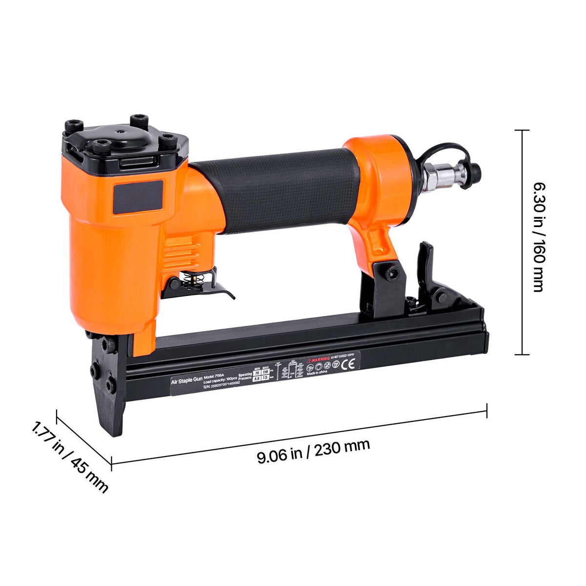 Pneumatic Staple Gun, 22 Gauge Pneumatic Upholstery Stapler for 71 Series Fine Wire Staples 3/8-inch Crown 5/32"-5/8" Length, 70-110 PSI Air Staple Gun for Woodworking, Upholstering, DIY Project