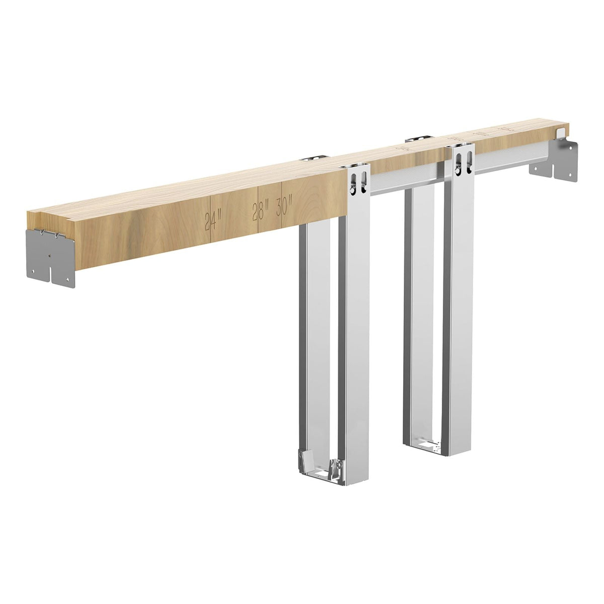 Pocket Door Frame Kit, for 24-30 in Wide 80 in High Door, Pocket Door Kit with Two-Way Soft Close Mechanism, Slide Smoothly Quietly, Easy to Install, Premium Galvanized Steel, for Living Room